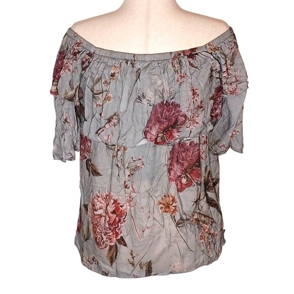 NEW Chaser‎ Heirloom Floral Gauze Off-The-Shoulder Elbow Sleeve Blouse, Size L - Picture 5 of 15